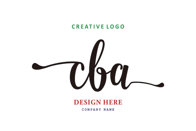 Vetor o logotipo de letras cba é simples, fácil de entender e autoritário