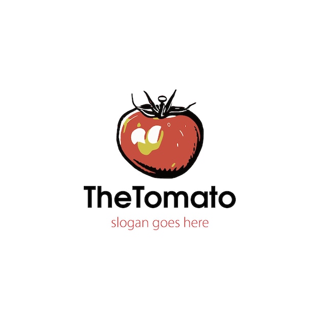 O logotipo do vetor do tomate