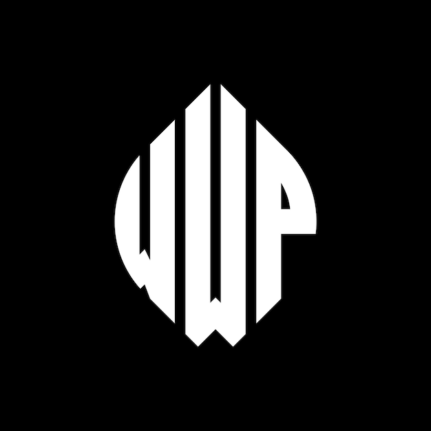 Vetor o logotipo do wwp é composto por letras elípticas em forma de círculo e elipse. as três iniciais formam um logotipo em círculo.