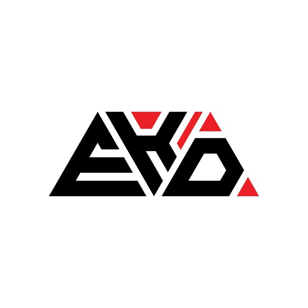 O logotipo EKD triângulo com forma de triângulo monograma EKD logotipo triângulo vetor EKD modelo de logotipo com cor vermelha logotipo triangular EKD simples logotipo elegante e luxuoso EKD
