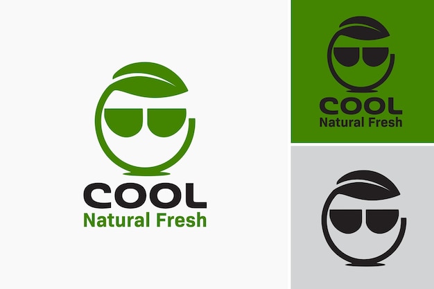 Vetor o logotipo fresco e natural é um design minimalista e moderno que transmite uma sensação