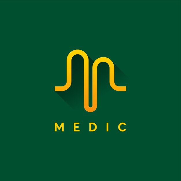 O logotipo médico simples projeta vetor de conceito, símbolo de pulso simples