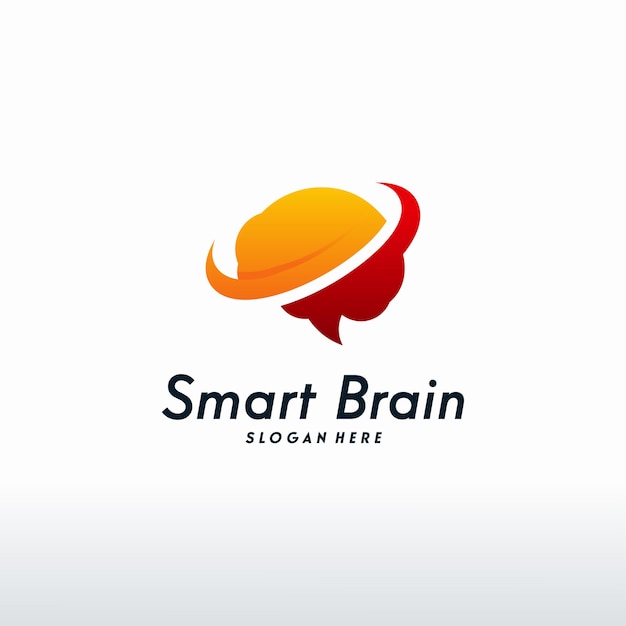 O logotipo moderno smart brain projeta vetor, modelo de logotipo health brain, símbolo de brainstorming