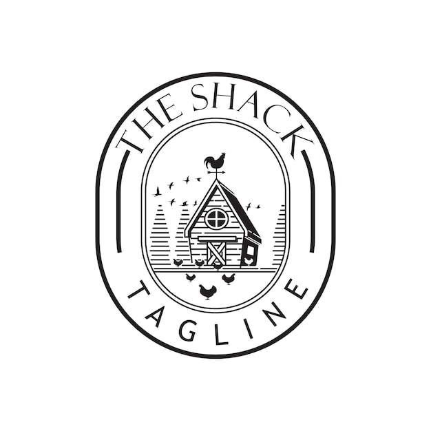 Vetor o logotipo shack para a fazenda