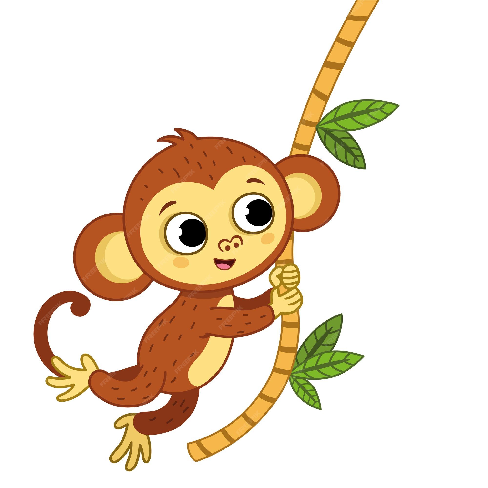 Desenho Vetorial Fofo Jogando Macaco Material Clipart Macaco