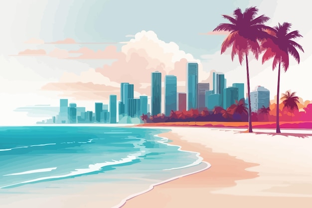 Vetor o mais lindo fundo de ilustração de miami