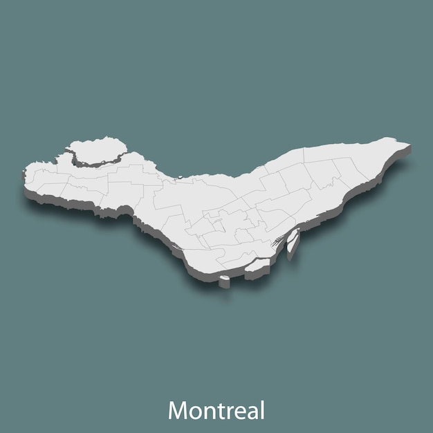 O mapa 3d isométrico de montreal é uma cidade do canadá