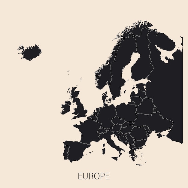 O mapa político detalhado do continente europeu com a Rússia com fronteiras de países Mapa político altamente detalhado do mundo