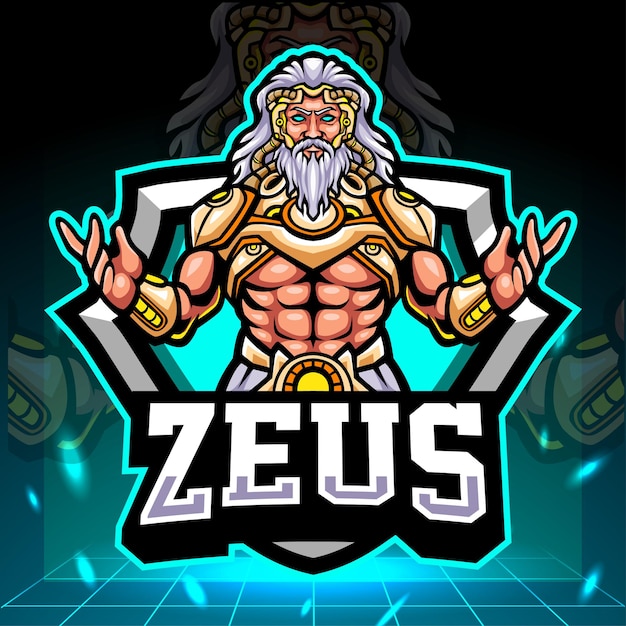 O mascote do senhor de Zeus. design do logotipo esport