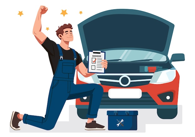 O mecânico verificou o motor e agora está a funcionar.