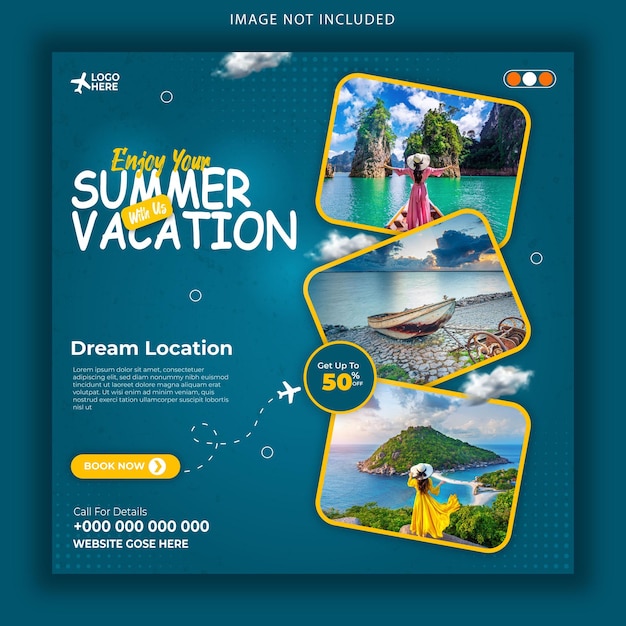 O melhor projeto de modelo de postagem de mídia social de turismo