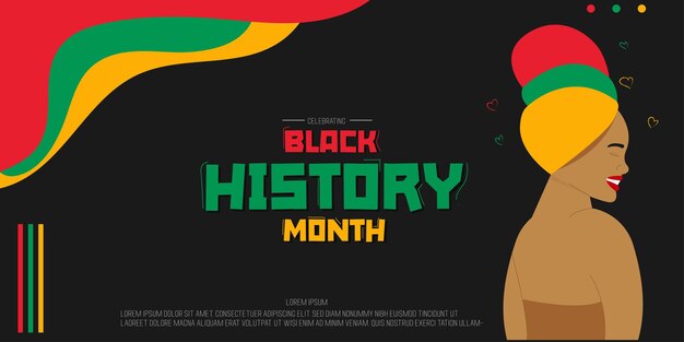 O mês da história negra é comemorado em fevereiro. poster de conceito de história afro-americana.