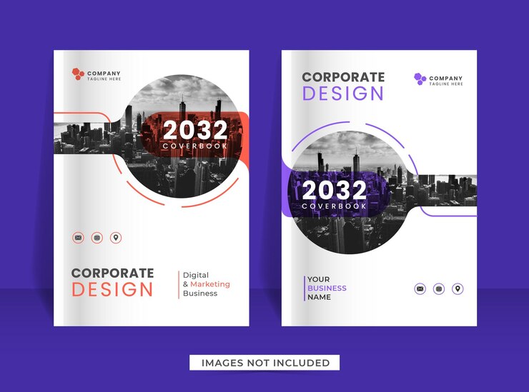 Vetor o modelo de design de capa de livro de negócios de fundo da cidade em tamanho a4 pode ser adaptado ao banner de cartaz de revista de relatório anual de folheto