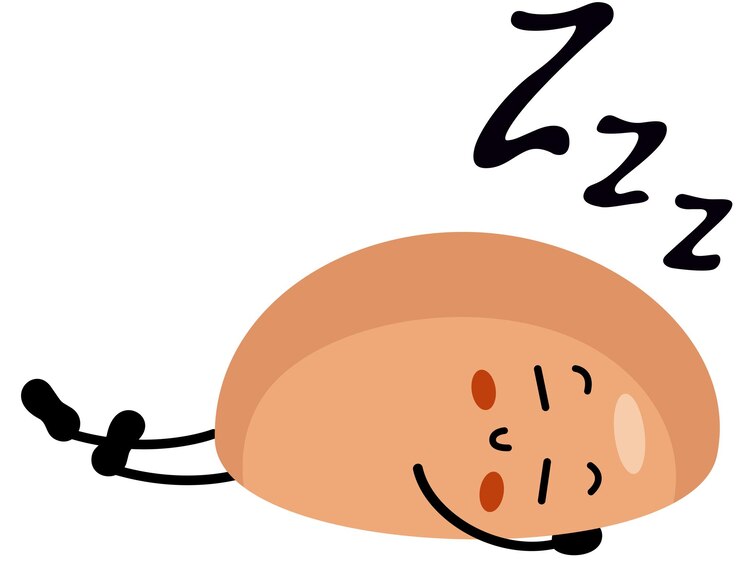 Vetor o ovo fresco é uma mascote engraçada a dormir.
