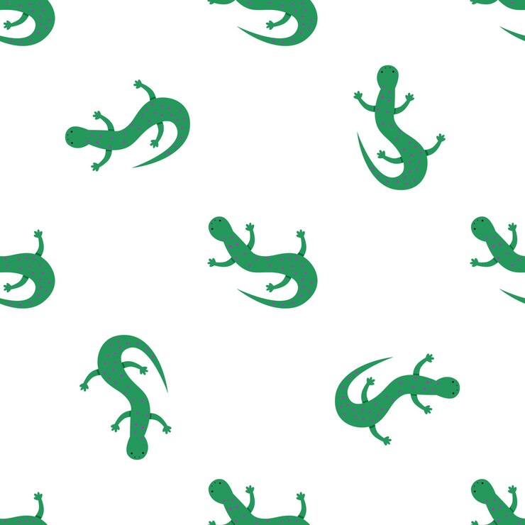 Vetor o padrão perfeito das crianças com um lagarto no fundo branco