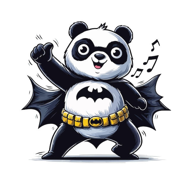 Vetor o panda engraçado é o batman.