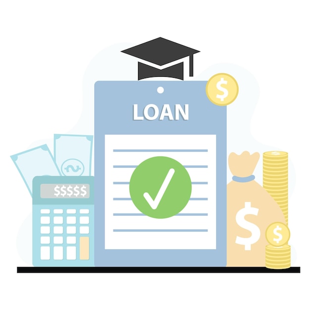 Vetor o pedido de empréstimo estudantil é aprovado