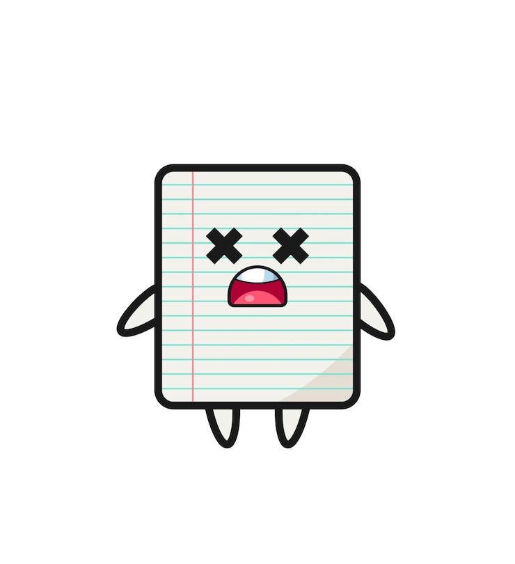 Vetor o personagem de mascote de papel morto