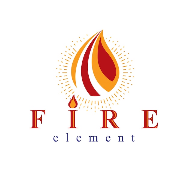 O poder da chama ardente, logotipo vetorial abstrato do elemento fogo para uso como símbolo de design de marketing.