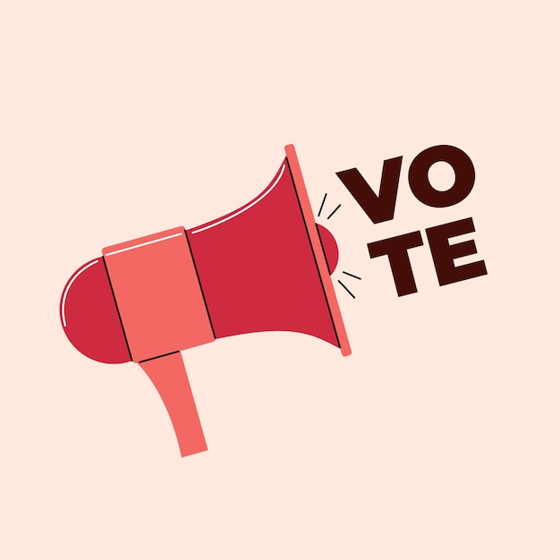 O porta-voz chama para eleições Fundo de votação Ilustração do vetor do conceito de eleição