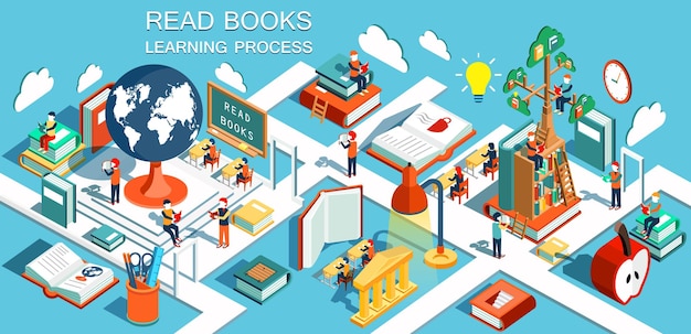 O processo de educação o conceito de aprender e ler livros