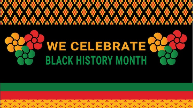 Vetor o projeto de pós-vetor de mídia social do mês da história negra é comemorado anualmente em fevereiro
