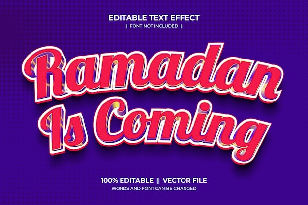 O ramadã está chegando efeito de estilo de texto