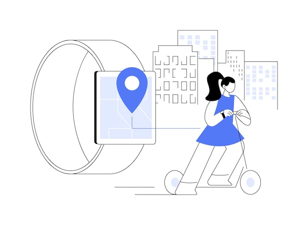 O rastreador GPS para crianças assiste a ilustração vetorial de conceito abstrato