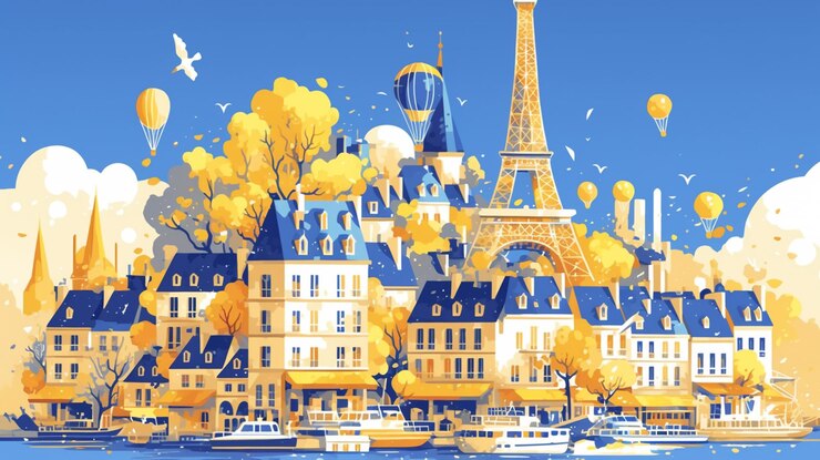 Vetor o rico património cultural da frança
