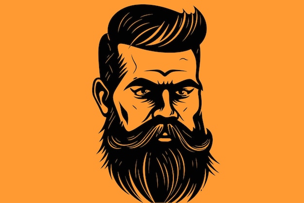 O rosto do logotipo da barba da pessoa