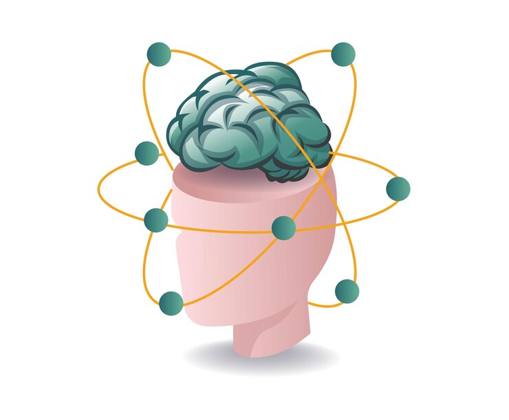 Vetor o símbolo do cérebro do conceito de inteligência humana ilustração