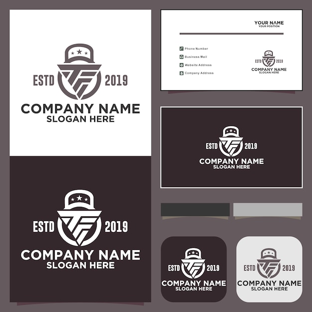 O símbolo TF com barra um logotipo de triângulo moderno simples