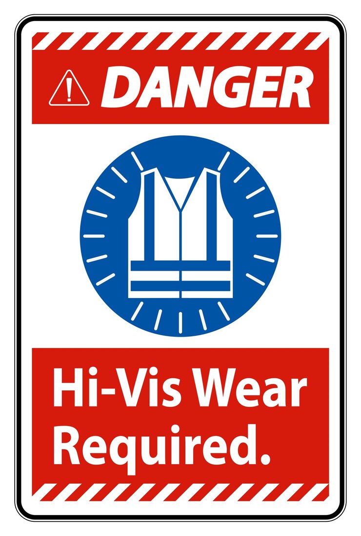 Vetor o sinal de perigo hivis é obrigatório em fundo branco