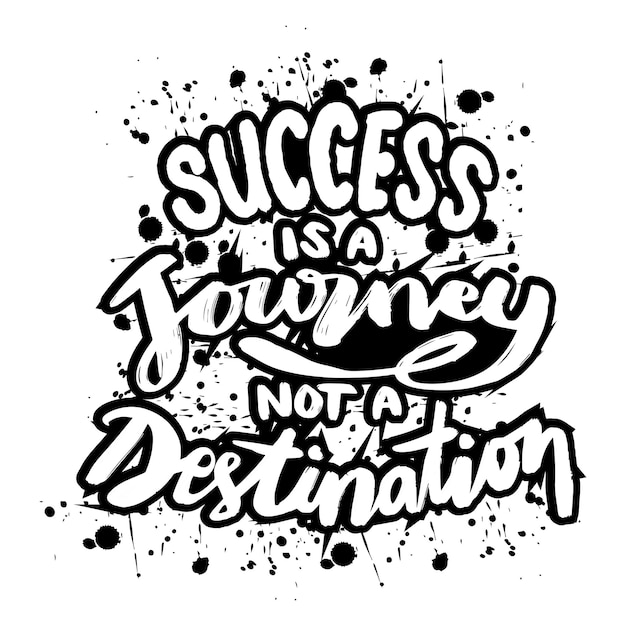 Vetor o sucesso é uma viagem não uma citação motivacional de destino