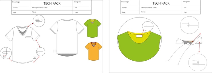Vetor o texto da camiseta básica do tech pack é editável