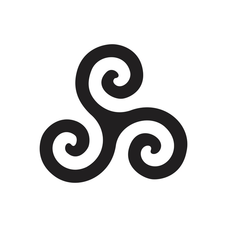 Vetor o triskle é um símbolo celta que representa as tríades da vida em movimento e equilíbrio eternos.