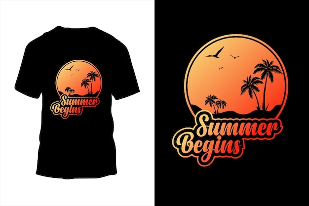 O verão começa design de camiseta