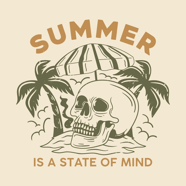 O verão é um estado de espírito vintage verão paraíso praia tshirt design