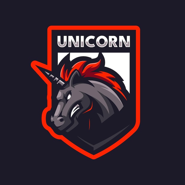 O vetor de design do logotipo unicorn sport mascot