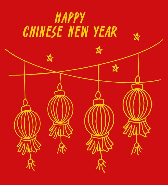 O vetor de fundo da lanterna chinesa é ótimo para as redes sociais de cartões