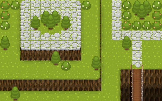 O village top down jogo tileset