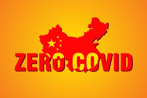 O zero covid19 no design gráfico do banner da china