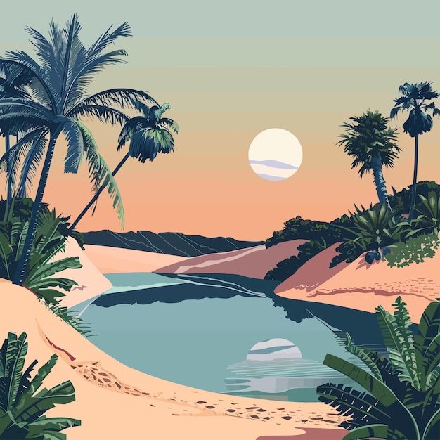 Oasis_in_the_desert_vector_ilustrado