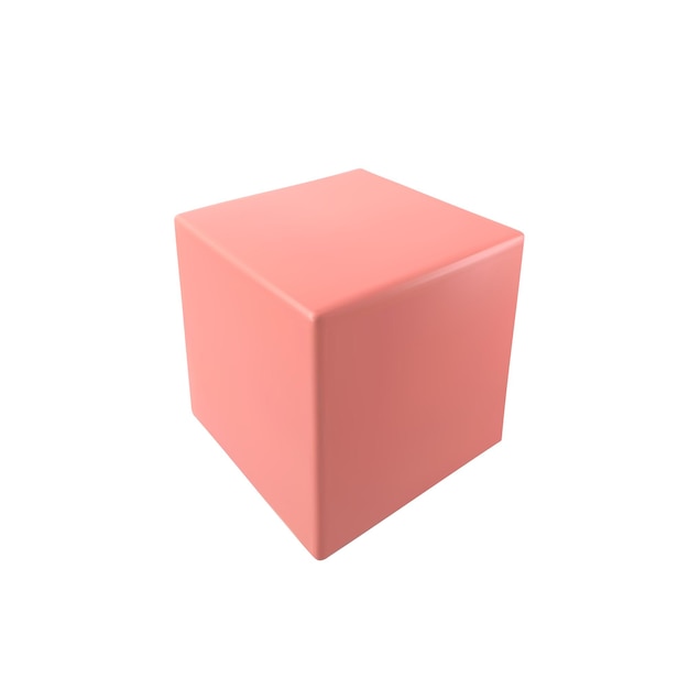 Objeto 3d realista de cubo 3d vetorial