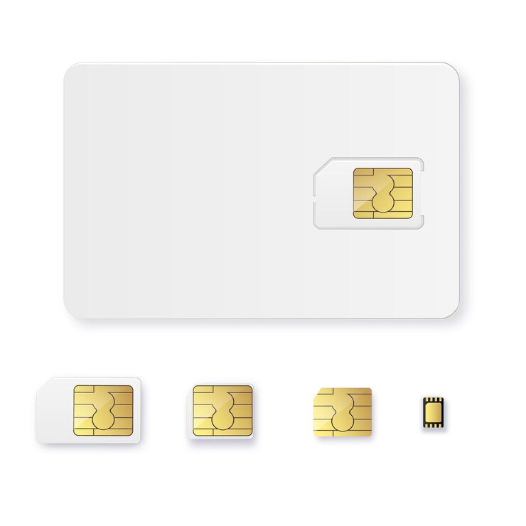 Vetor objeto de cartão sim ícone realista vetor simcard isolado d design gsm