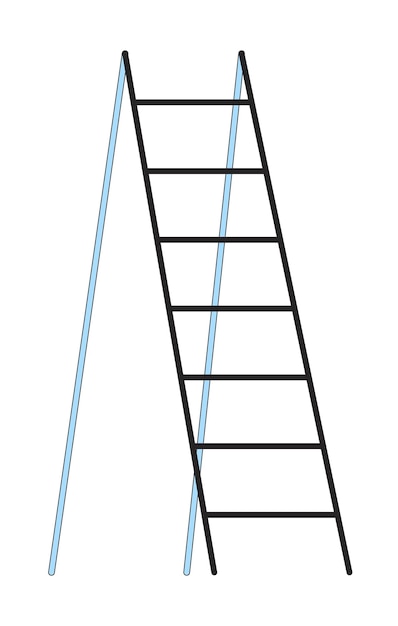 Objeto de vetor isolado de cor de linha plana de escada de madeira escada dobrável imagem de clip art editável em fundo branco ilustração de ponto de desenho animado de contorno simples para web design
