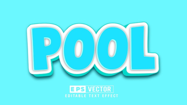 Objeto inteligente de vetor de efeito de texto editável em pool 3d