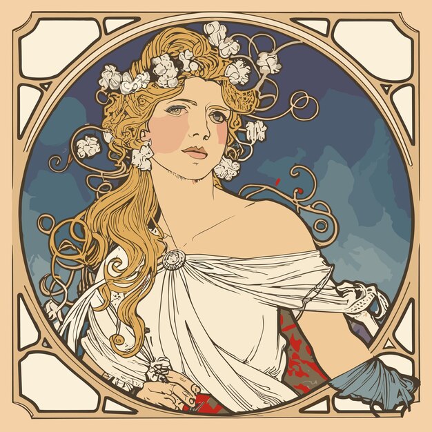 Vetor obras de arte artnouveau