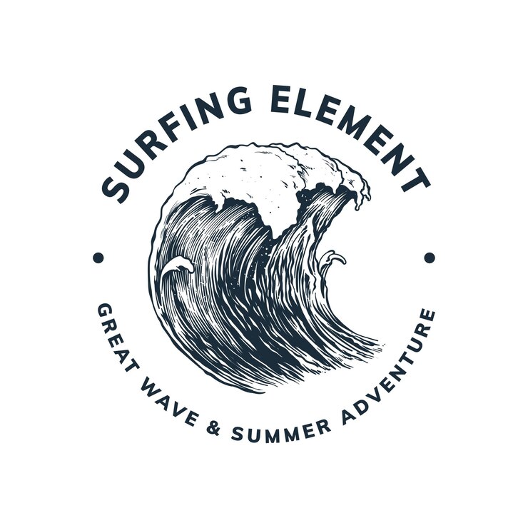 Vetor obras de arte de surf para o design de t-shirts