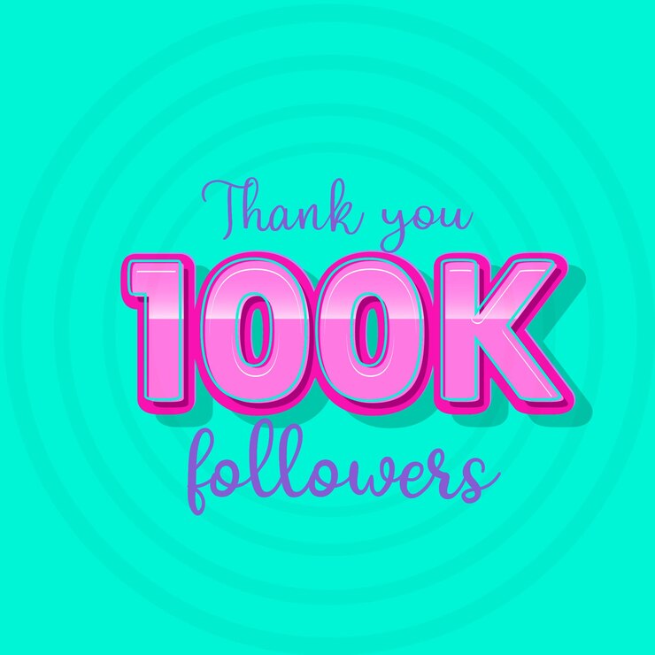 Vetor obrigado 100k seguidores e modelo de assinantes vetor